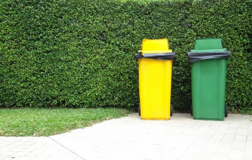 Workers removing construction debris for waste clearance